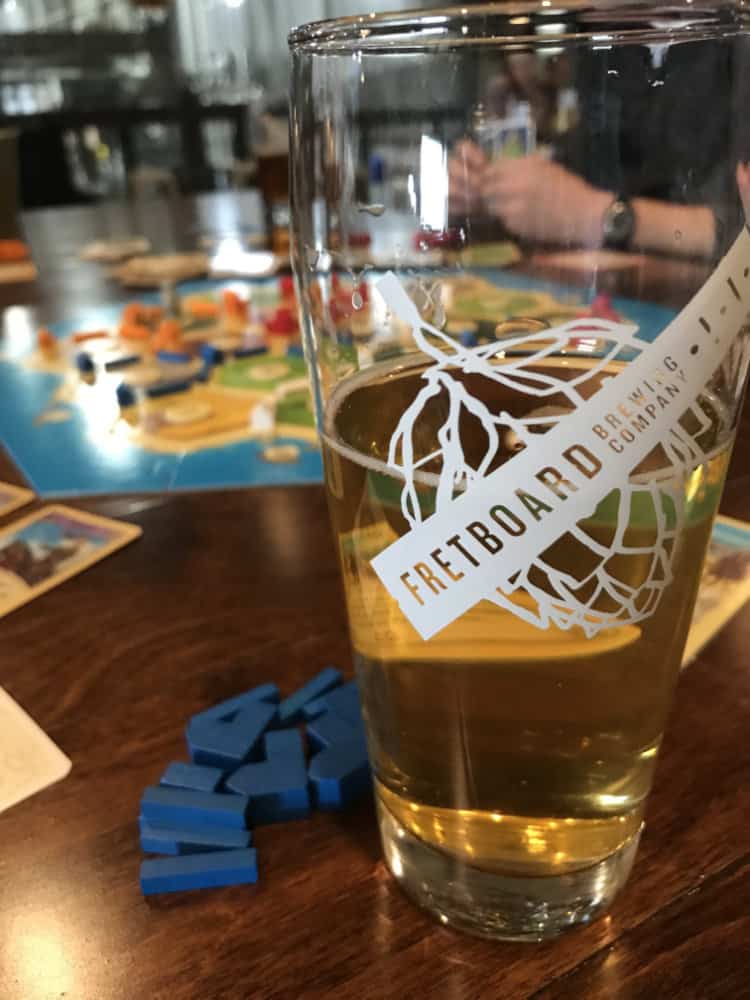 A beer and game play at Fretboard Brewing Company in Blue Ash