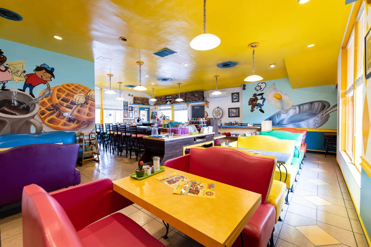 a colorfulk image of the interior of Sugar and Spice Diner, photo credit to their Facebook page
