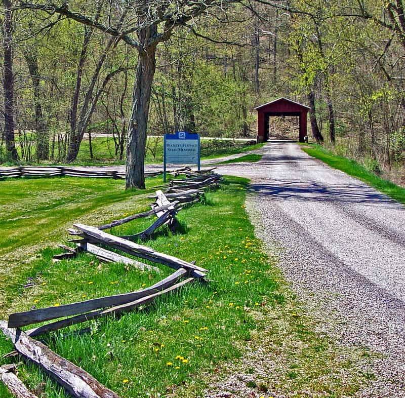 Road leading up to Buckeye Furnace, one of the great Covered Bridges in Ohio