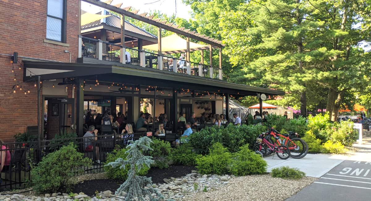 people eating on a patio in Loveland, Ohio