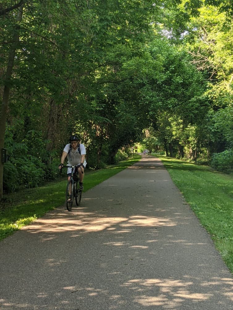 Bicyclist on the Loveland Bike Trail
