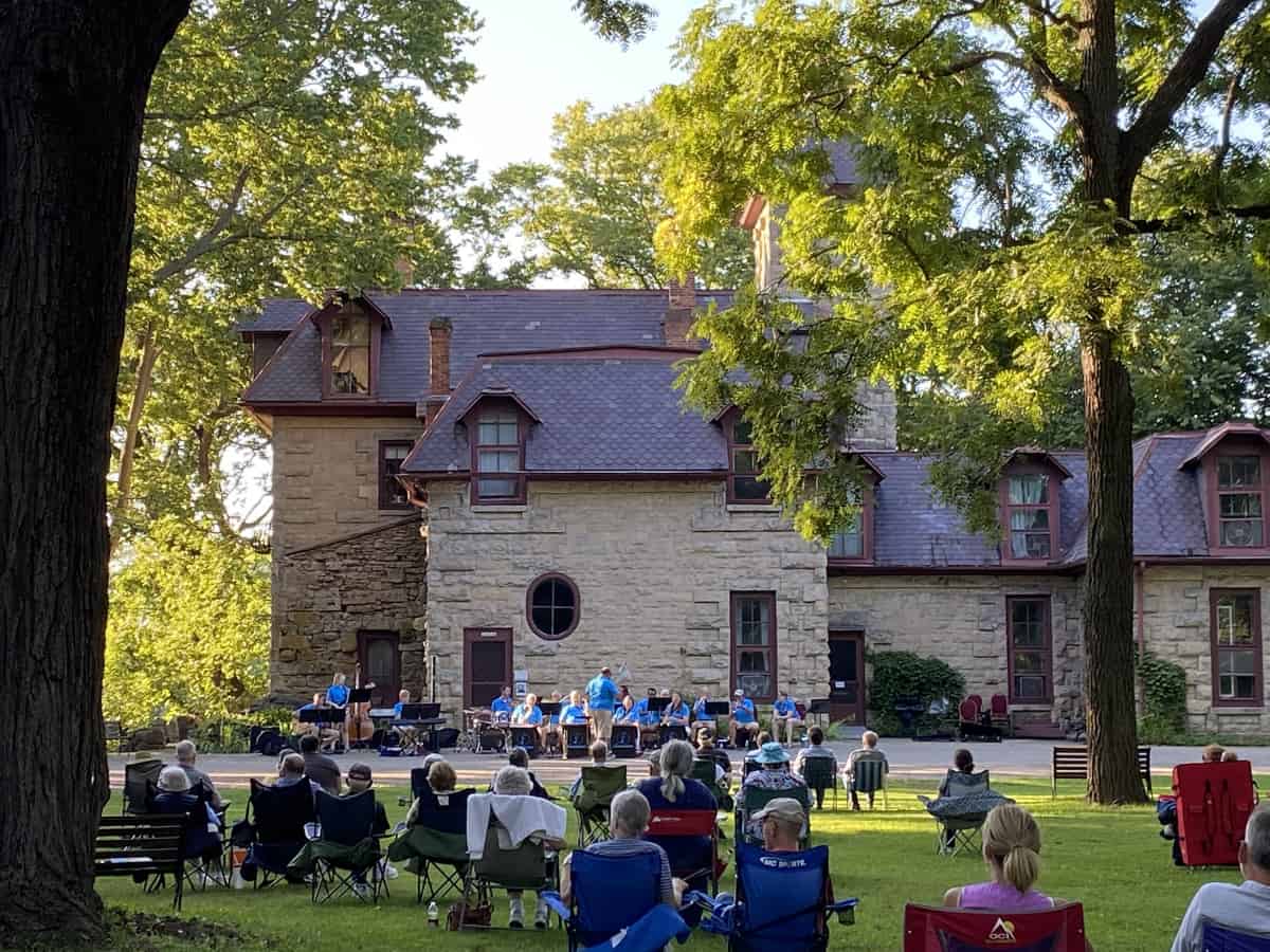 an event on the lawn of Piatt Castle in Ohio