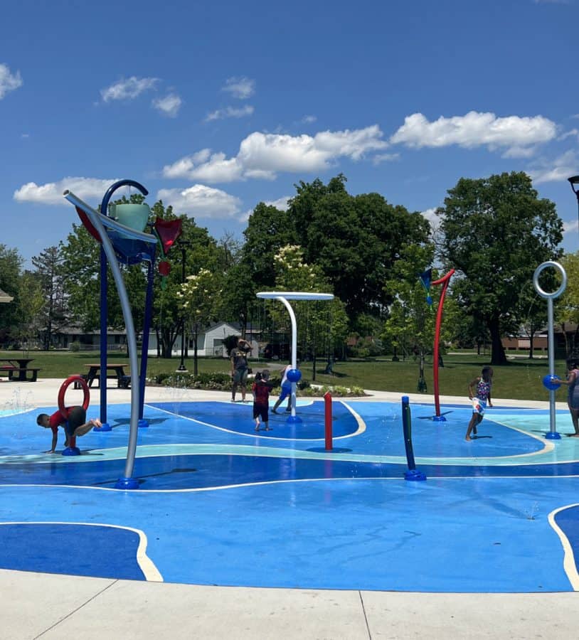 Kids having fun at the sprayground