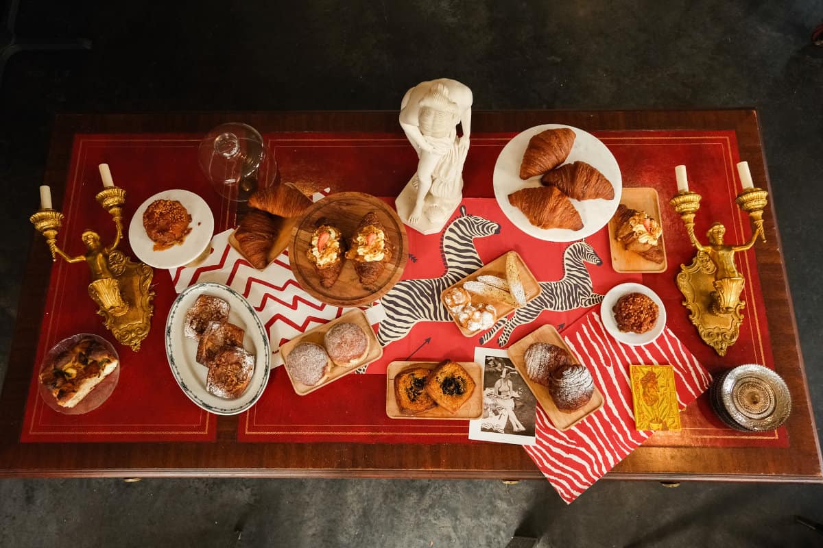 overhead view of a table with menu selections on it from Otto's Covington