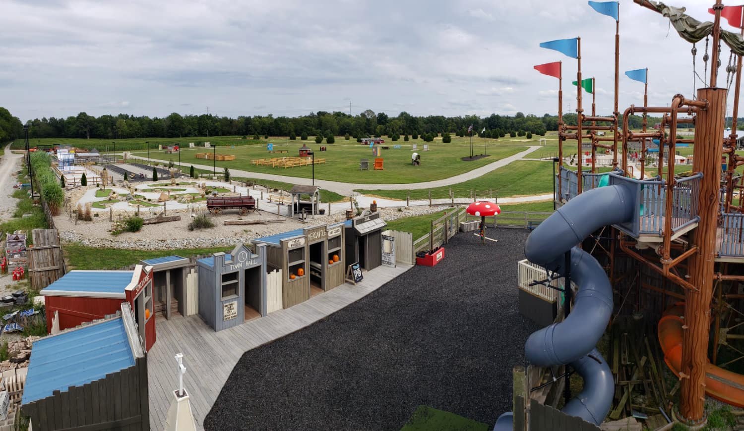 an overhead view of the land that makes up Waynesville Fall Fest