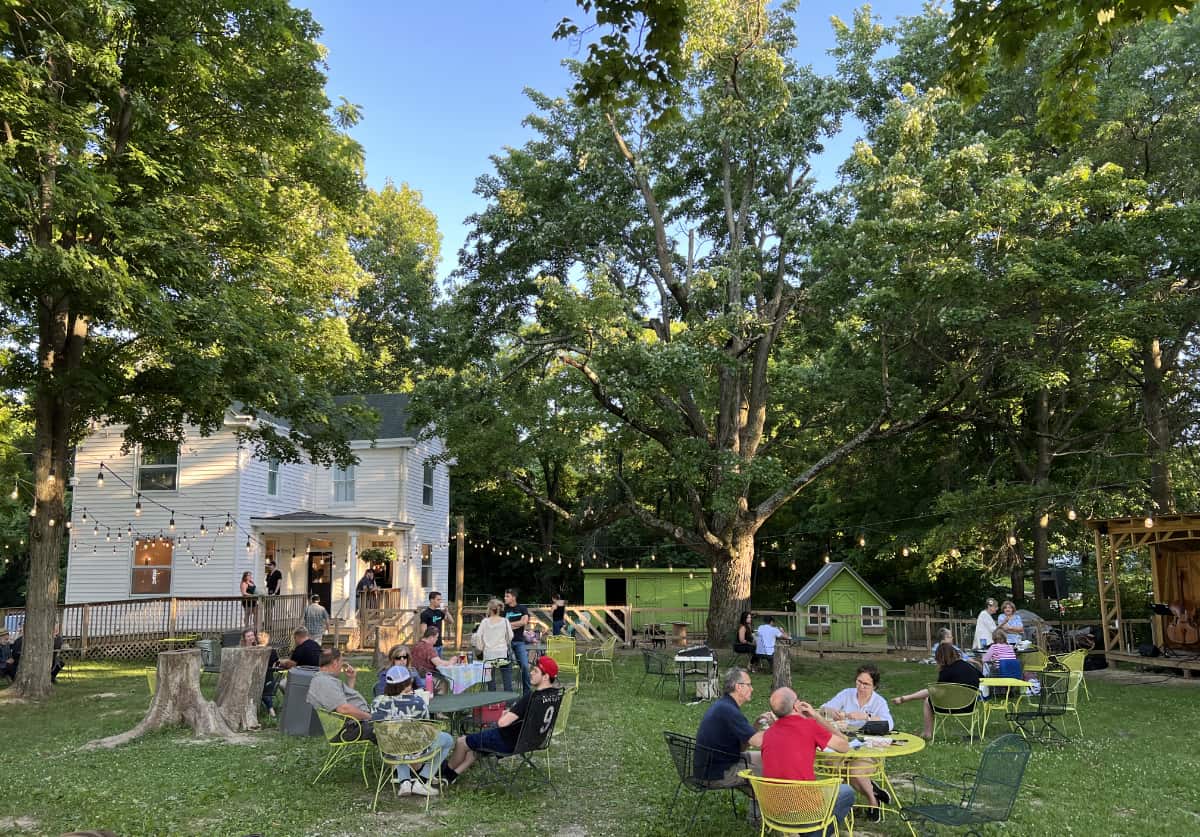 the lawn and farm at Fibonacci Brewing