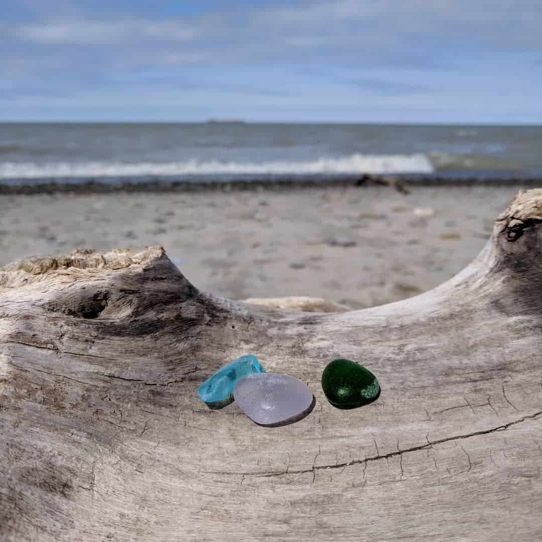 sea glass on a beach in Ohio