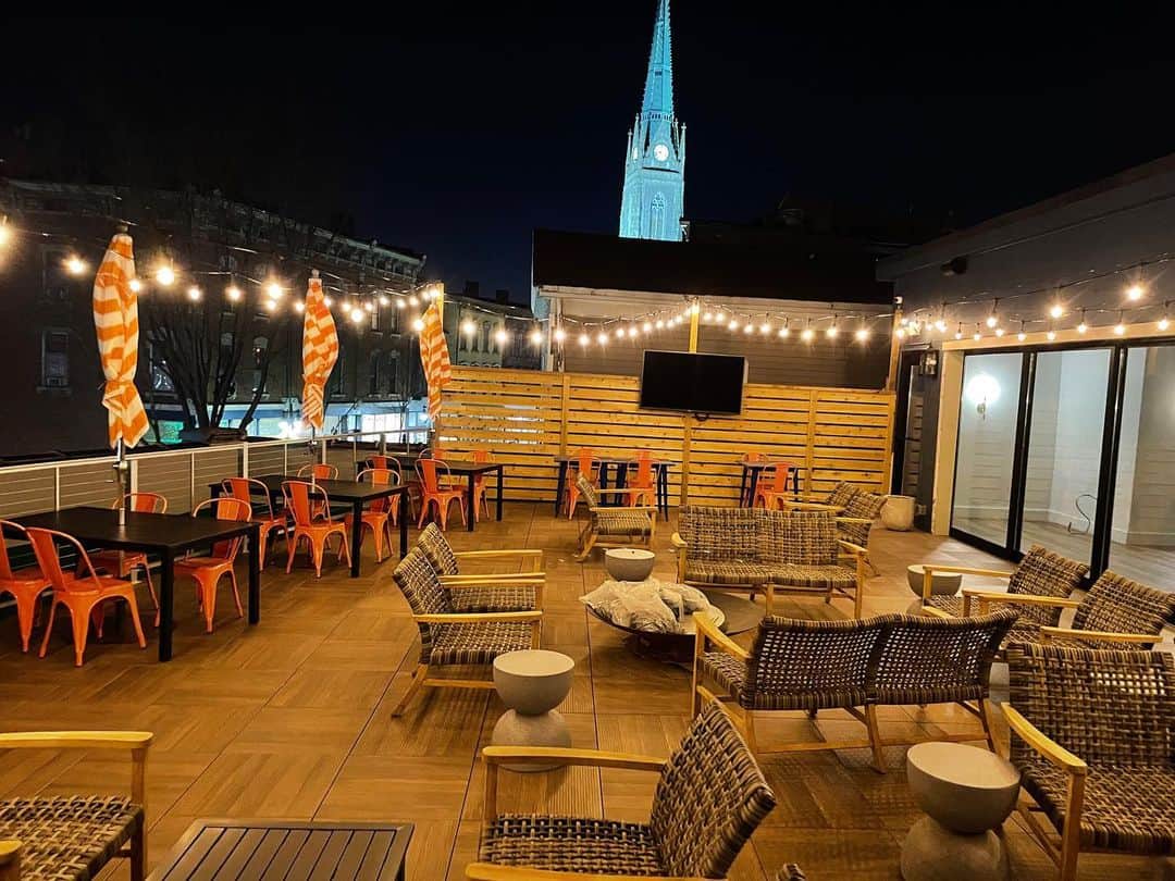 the rooftop bar at newly opened Rusk Kitchen and Bar
