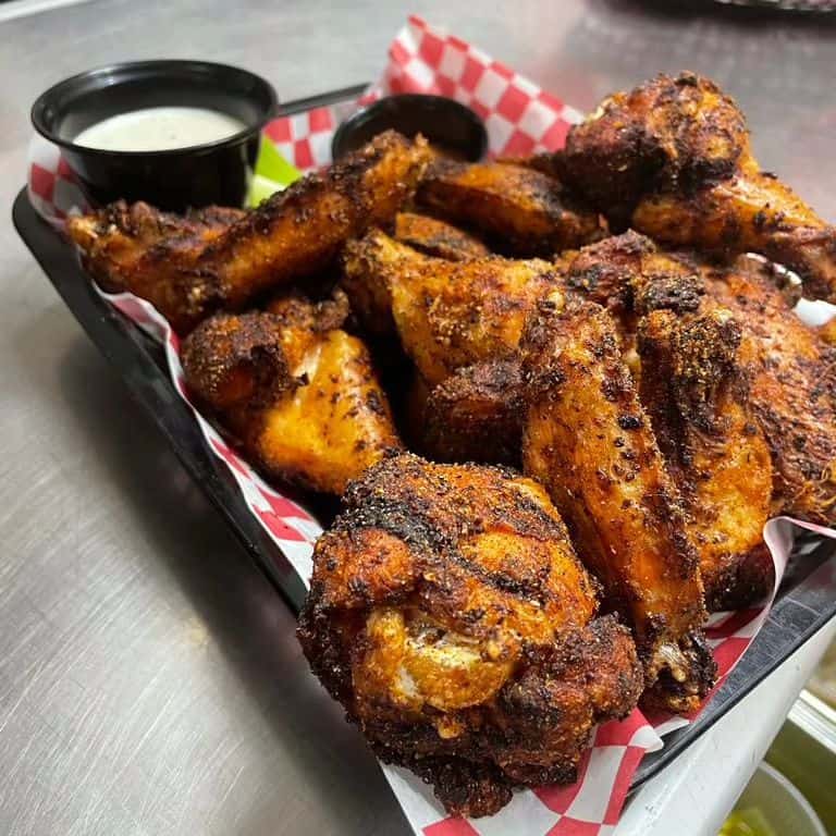 smoked barbecue wings from Bee's Barbecue in Over The Rhine
