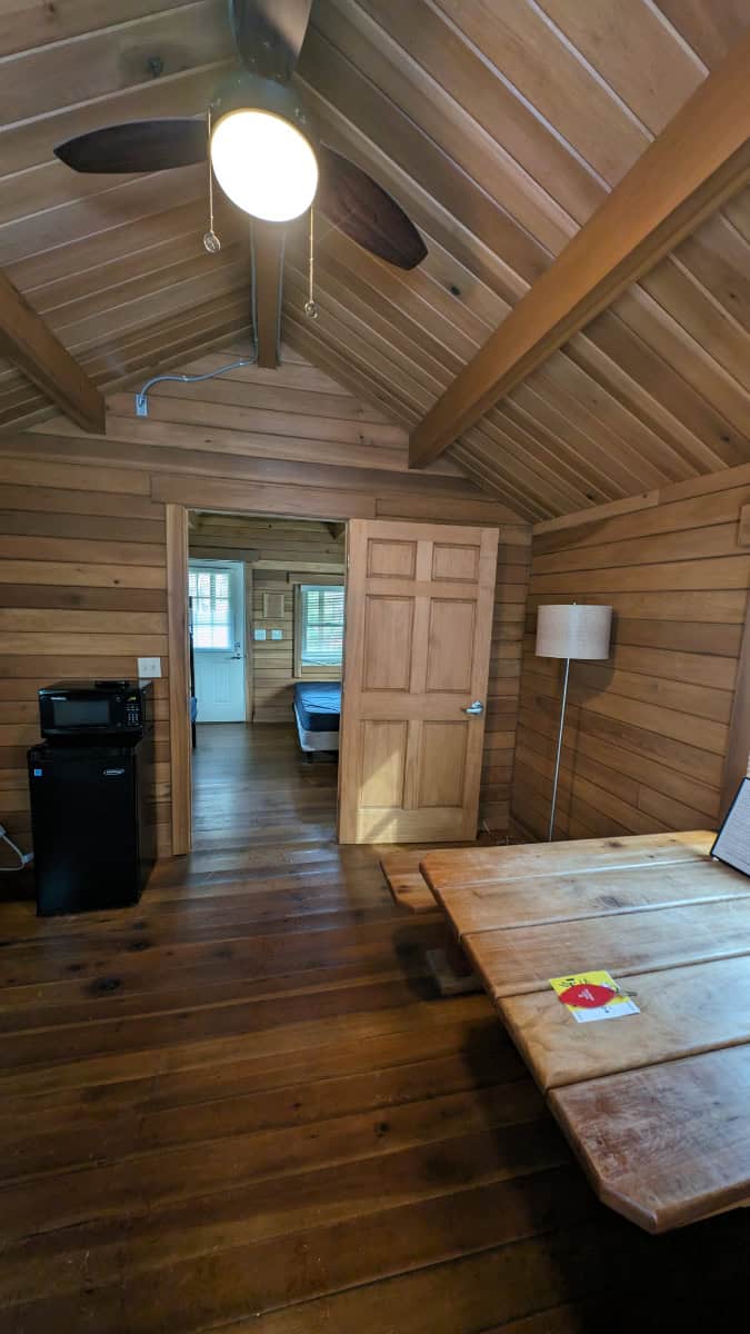 Inside the ADA Sherman Cabin at Hocking Hills
