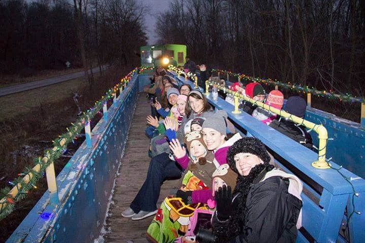 sitting atop a Christmas Train with Zanesville and Western Scenic Railroad